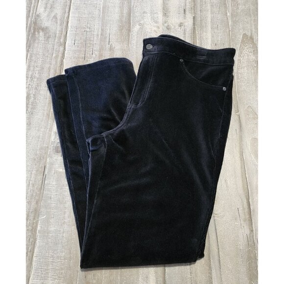 Gloria Vanderbilt Vickie Womens Black Corduroy Pants Stretchy Size 16 Average - Picture 1 of 8